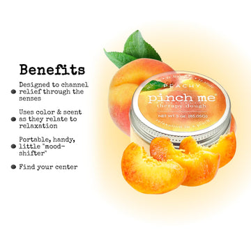 Pinch Me Therapy Dough - Holistic Aromatherapy Stress Relieving Putty - 10 Ounce (Peachy)