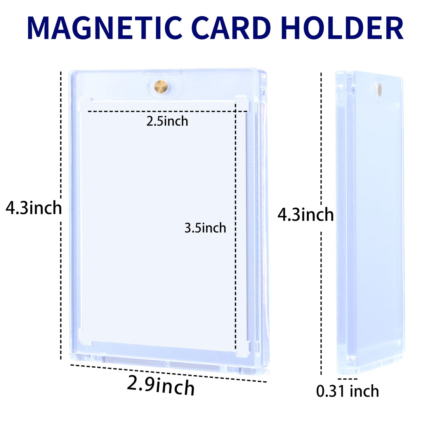 Qtyord 5 Pack 35Pt Magnetic Card Holder For Trading Cards, One-Touch Card Case Holder For Baseball Football Sports Mtg Tcg Colle