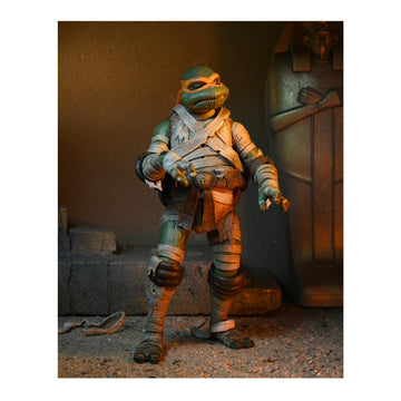 Neca Universal Monsters X Teenage Mutant Ninja Turtle 7-Inch Scale Ultimate Michelangelo Mummy Action Figure With Interchangeable Heads And Accessories