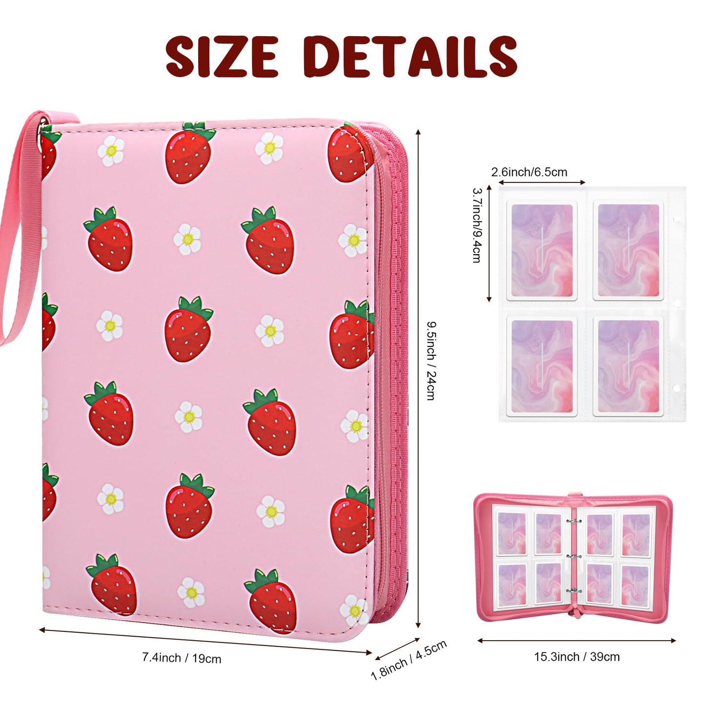 Card Binder 4-Pocket  Othran Card Holder Album 400 Pockets with Shoulder Strap for Boys and Girls Trading Game Sports Cards Organized