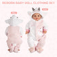 Babeside 2 Pcs Reborn Baby Doll Clothes Set For 17-22 Inch Baby Dolls, Cute Sheep Style Baby Doll Clothing With Doll Hat And Dol
