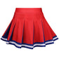 Grajtcin Girls Cheerleader Costume Kids Cheer Uniform Cheerleading Outfit Halloween Fancy Dress For 6-7 Years Pompoms(130, Red)