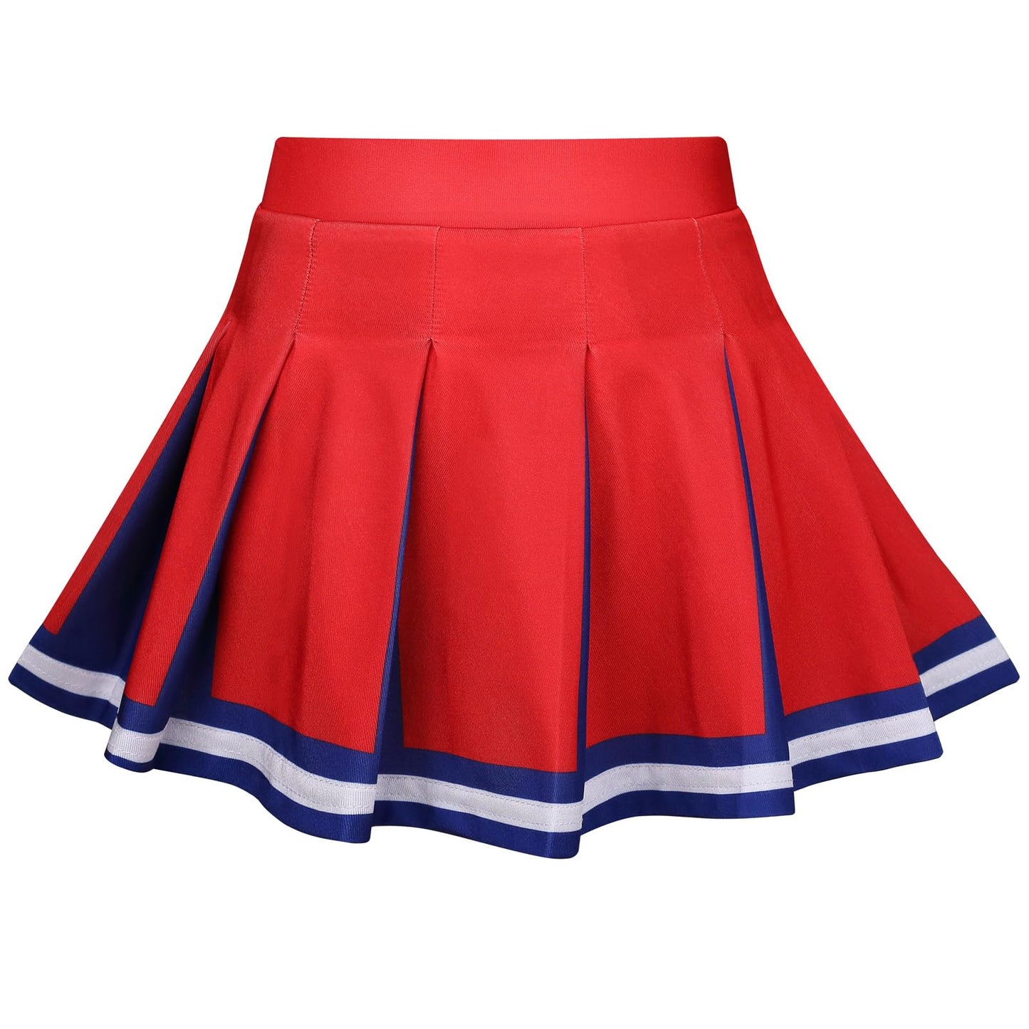 Grajtcin Girls Cheerleader Costume Kids Cheer Uniform Cheerleading Outfit Halloween Fancy Dress For 6-7 Years Pompoms(130, Red)