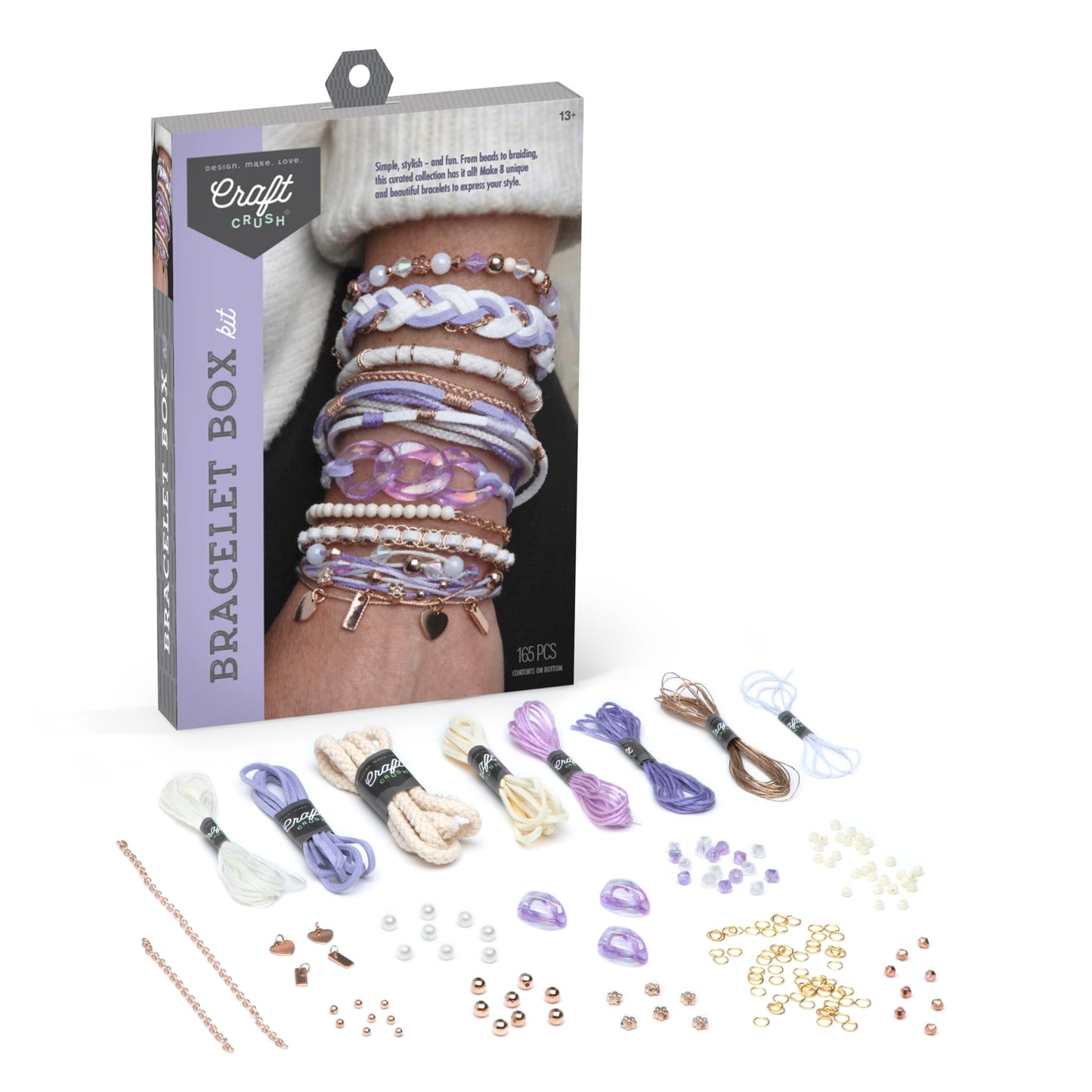 Craft Crush Bracelet Making Kit (Lilac) - Friendship Bracelet Maker Set - Diy Craft & Jewelry Making Kit For Kids, Teens, Tweens