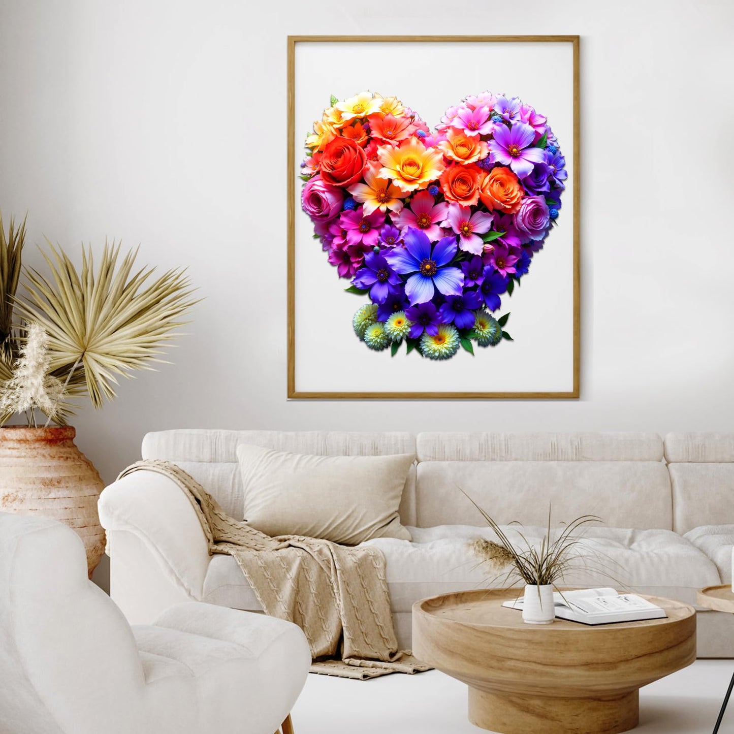 Wooden Jigsaw Puzzles for mature-themeds and Kids  Heart Flower 300 Piece Unique Shaped Puzzle  Family Game and Creative Wooden Puzzle Gift  Wall Art Decor