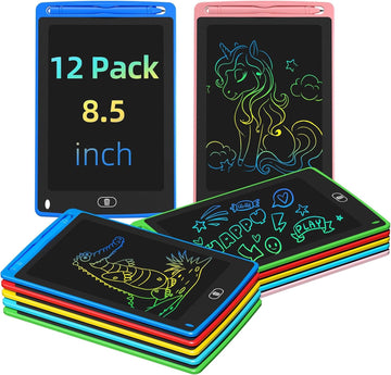 12 Pack LCD Writing Tablet for Kids, 8.5 Inch Colorful Doodle Board Drawing Tablet, Erasable Doodle Pad for Toddlers, Educationa