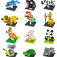 FUN LITTLE TOYS Mini Animal Building Blocks - 12 Pack Multicolor Plastic Party Favor for Kids, Small Toy Prizes, Goodie Bag Stuffers