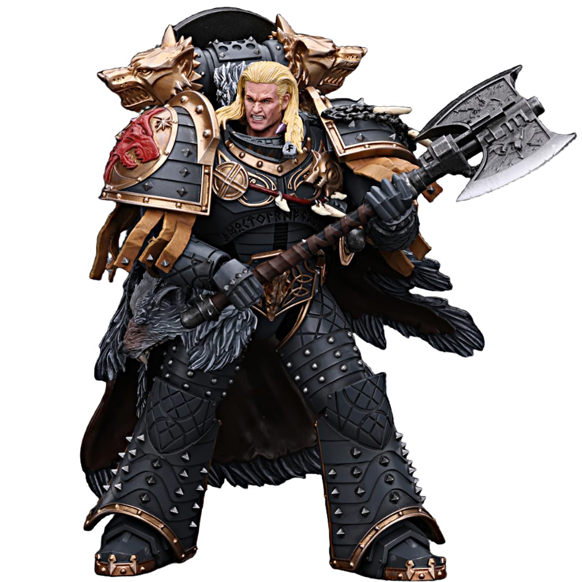 JOYTOY 1/18 Action Figure Warhammer 40 000 Space Wolves Leman Russ Primarch of The VIth Legion 7inch Collectible Figurine Gifts Toys for Kids 15+ and mature-themeds