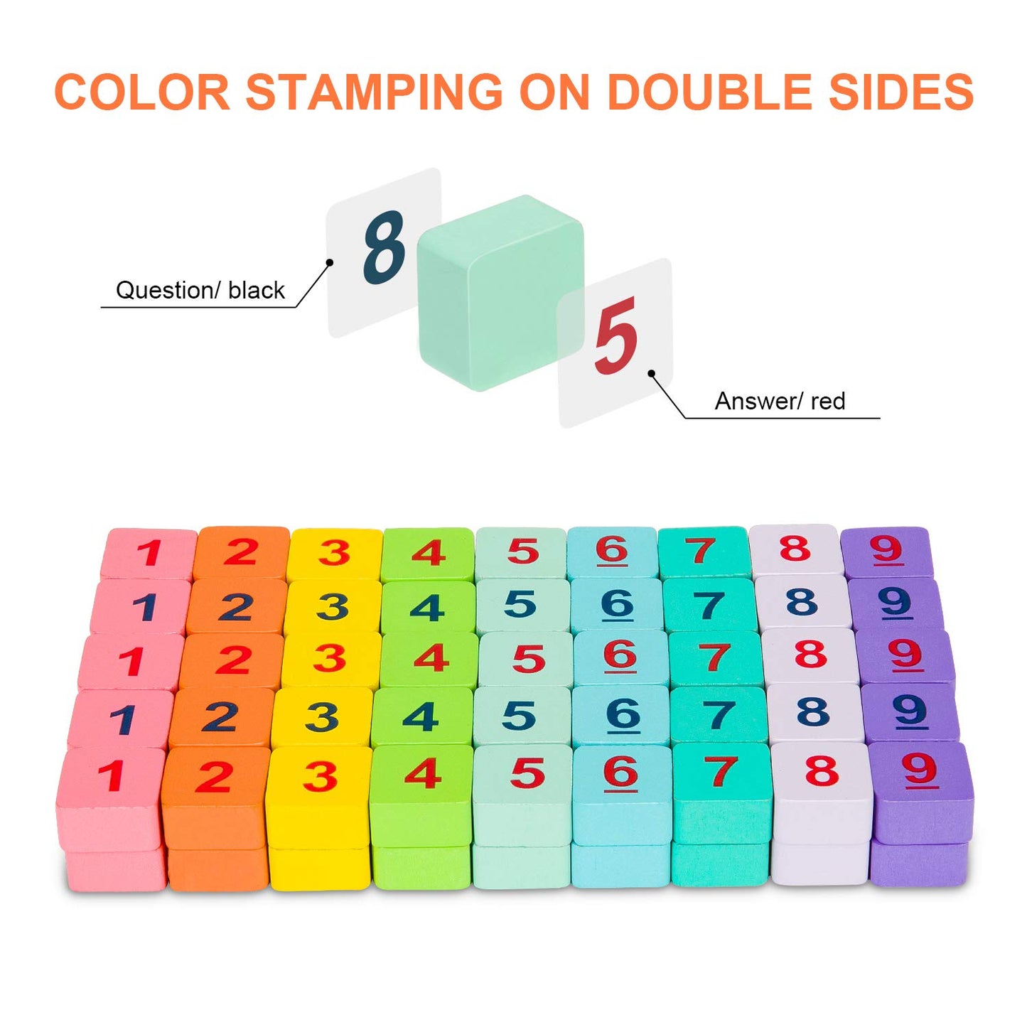 Wooden Sudoku Puzzles Board Game With Drawer (Colorful) - Math Brain Teaser Toys Educational Desktop Game Train Logical Thinking