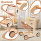 Asweets 2 In 1 Wooden Baby Walker Push And Pull Doll Stroller,Shopping Cart Learning Walker For Boys And Girls Sit Stand Learning Walker Toddler Toy (Brown)