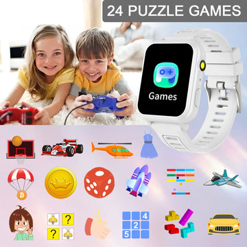 Aiwiep Kids Smart Watch For Kids With 24 Games Kids Watches Touch Screen Music Player Camera Alarm Clock Calculator Flashlight S