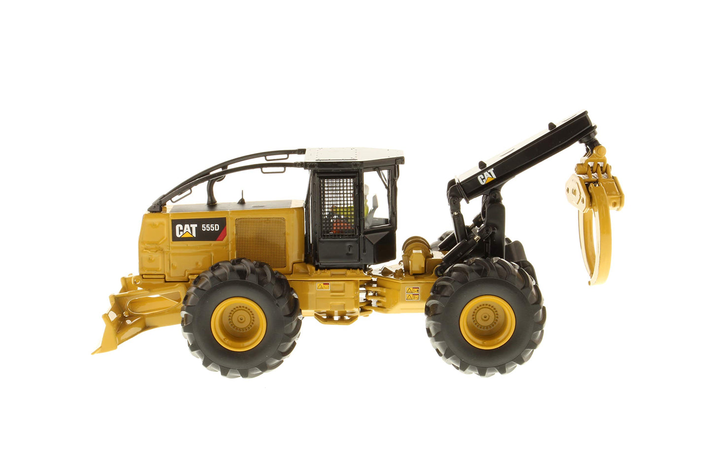 Diecast Masters 1:50 Scale Caterpillar 555D Grapple Skidder Model 85932 - Yellow Metal Construction Equipment
