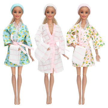 Sotogo 21 Pieces Doll Clothes And Accessories For 11.5 Inch Girl Doll Good Night Playset Include 7 Sets Doll Pajamas Bathrobe, Doll Sleeping Bag Doll Towels And Hairbands