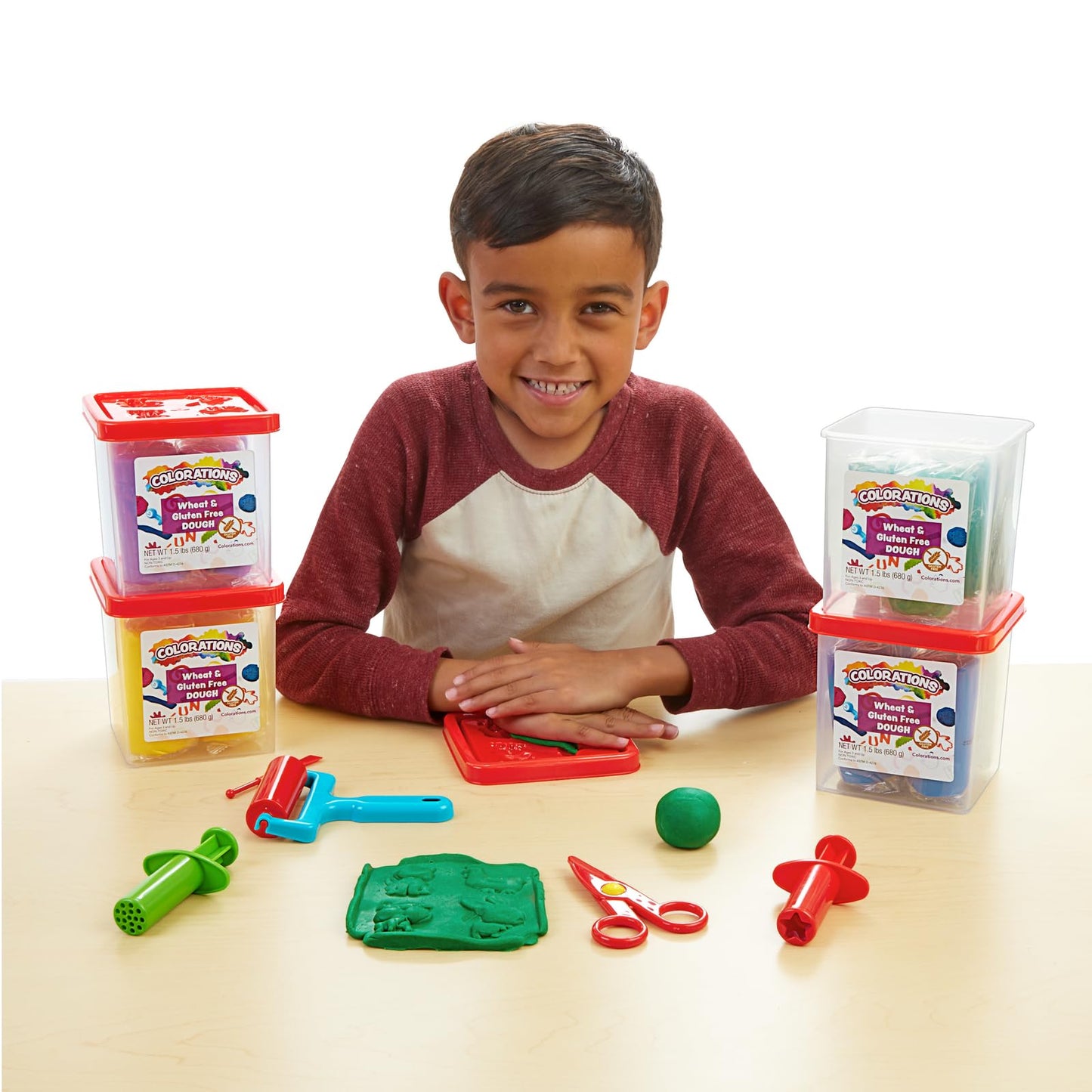 Colorations Wheat & Gluten Free Dough, 6 Classic Colors, ea 1.5 lb | Non-Toxic, Play Dough, Bulk Set, Sensory Kit, Party Favors,