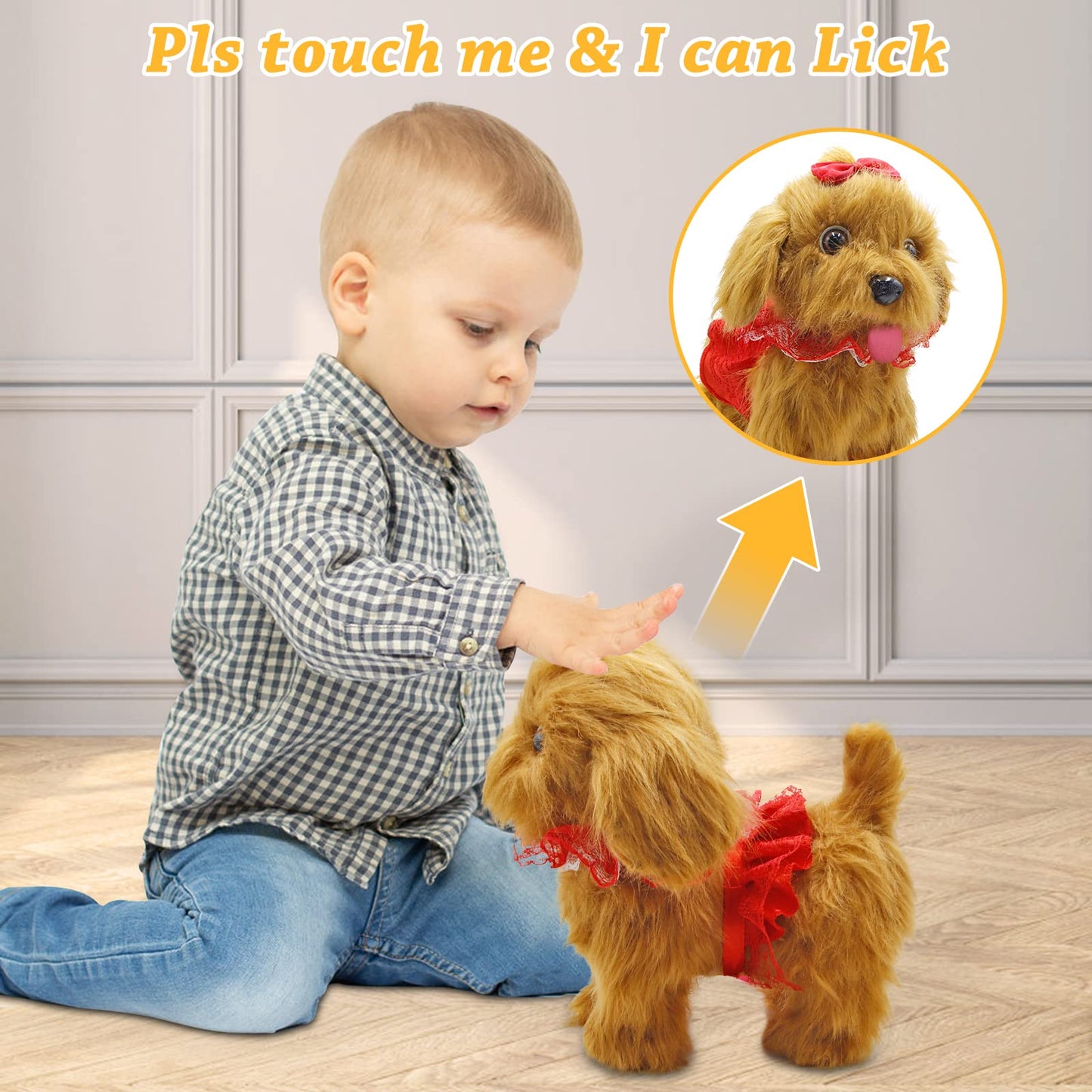 Toy Dog Walk And Bark, Sing, Tail, Lick, Repeat Toys For 2 +,3+,4+ Year Old Girl, Stuffed Puppy For Boys, Girls & Baby Gift Birt