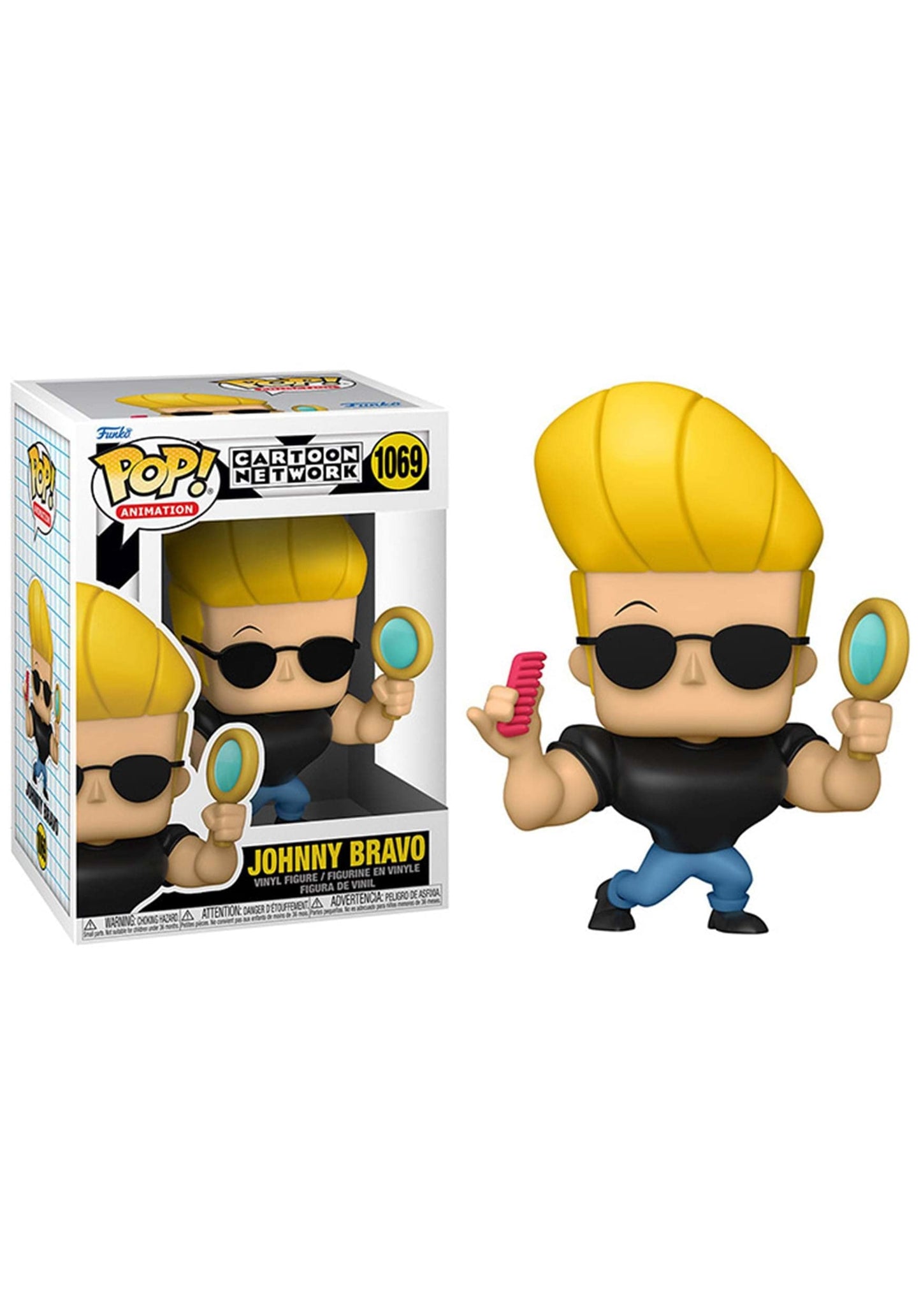 Funko POP Animation Johnny Bravo Figure with Mirror & Comb, 5" Multicolor Vinyl Model 57789