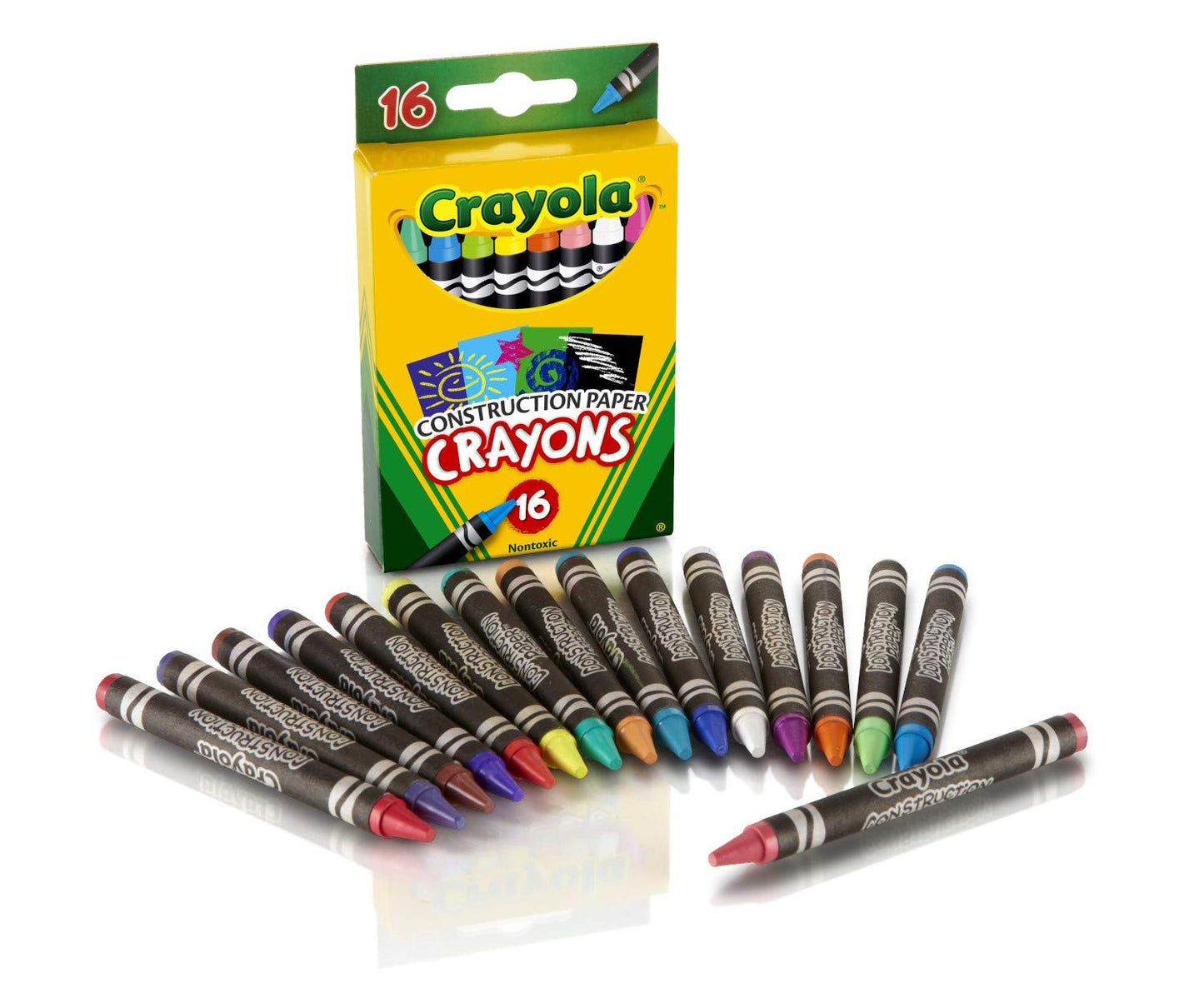 Crayola Construction Paper Crayons (16ct), Kids Crayons, Long-Lasting, Non-Toxic, Vibrant Colors for Kids Arts and Crafts, Ages