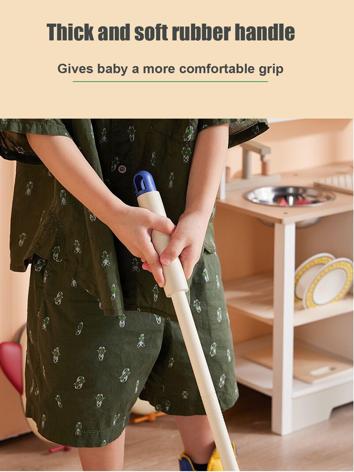 Mini Mop Kids Mop Housework Pretend Play Gift For Boy Girls (Blue)