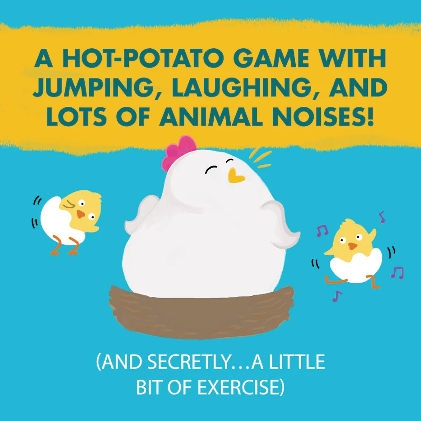 Exploding Kittens Hurry Up Chicken Butt Card Game - 2-6 Players, Ages 4+, Fun Family Game, Cardstock, White, Model HUCB-CORE-3