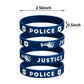 Satinior 24 Pcs Police Silicone Rubber Bracelets Party Favors Wristbands For Police Themed Birthday Graduation Party Decorations