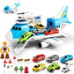 Love Life Airplane Toy Set Transport Cargo Plane Play Toy Gift For 3 4 5 6 Years Old Boys Girls Kids,Aircraft Vehicle Toys With 5 Mini Cars,Helicopter And Construction Worker