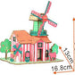 Windmill Model Kit - Wooden Laser-Cut 3D Puzzle (82 Pcs)