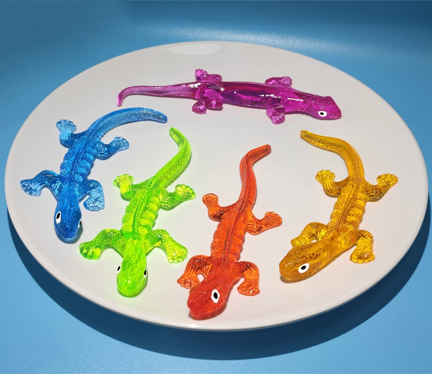 5Pack Super Stretch Sticky Lizard Mochi Squishy Toys,Soft Stress Relief Fidget Toys, Goodie Bag Stuffers,Classroom Prizes,Birthd