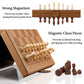 Rinten Chess Set Board For Kids & Adults, 12'' Leather Travel Magnetic Chess & Checkers Folding Board 2 In 1 Sets, Portable Fold