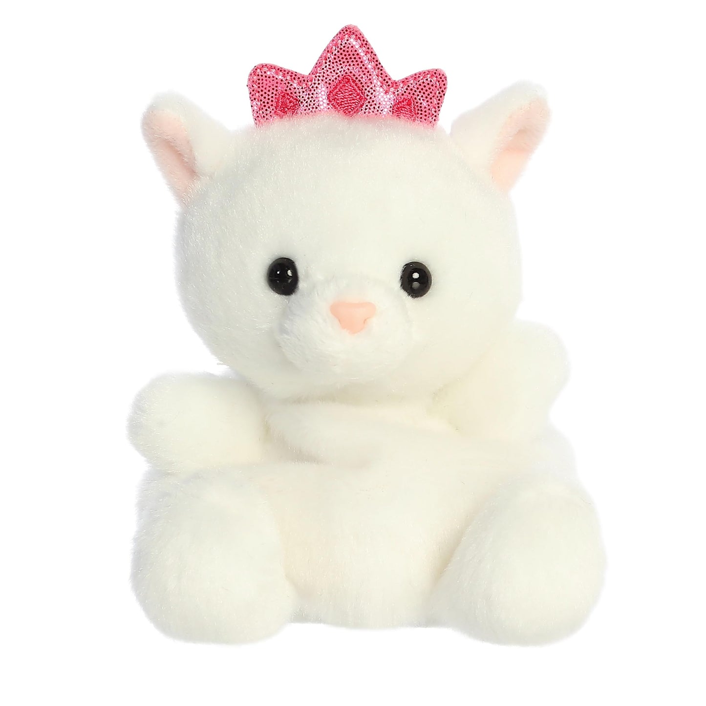 Aurora Adorable Palm Pals Priscilla Princess Kitty Stuffed Animal - Fun Collectible Plush for Kids and mature-themed Collectors - Perfect for Decorating Rooms and Birthday Gifts - White 5 Inches