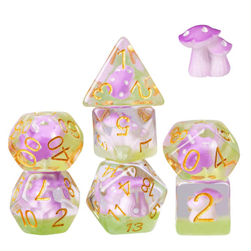 UDIXI Mushroom DND Dice Set, 7 Piece D&D Polyhedral RPG Dice for Dungeons and Dragons Role Playing Game and Other Tabletop Games