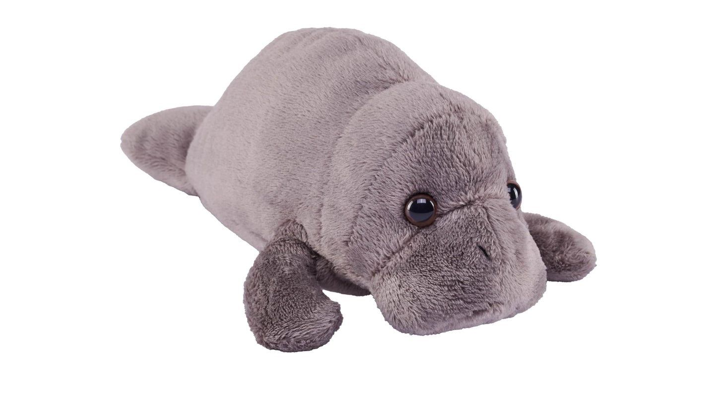 Wild Republic Pocketkins Eco Manatee, Stuffed Animal, 5 Inches, Plush Toy, Made From Recycled Materials, Eco Friendly