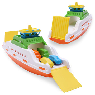 Toyland 39Cm (15'') Colourful Ferry Boat With Moveable Ramps & 4 Mini Cars - Kids Floating Water Toy - Pool & Bathtime Toys - 3
