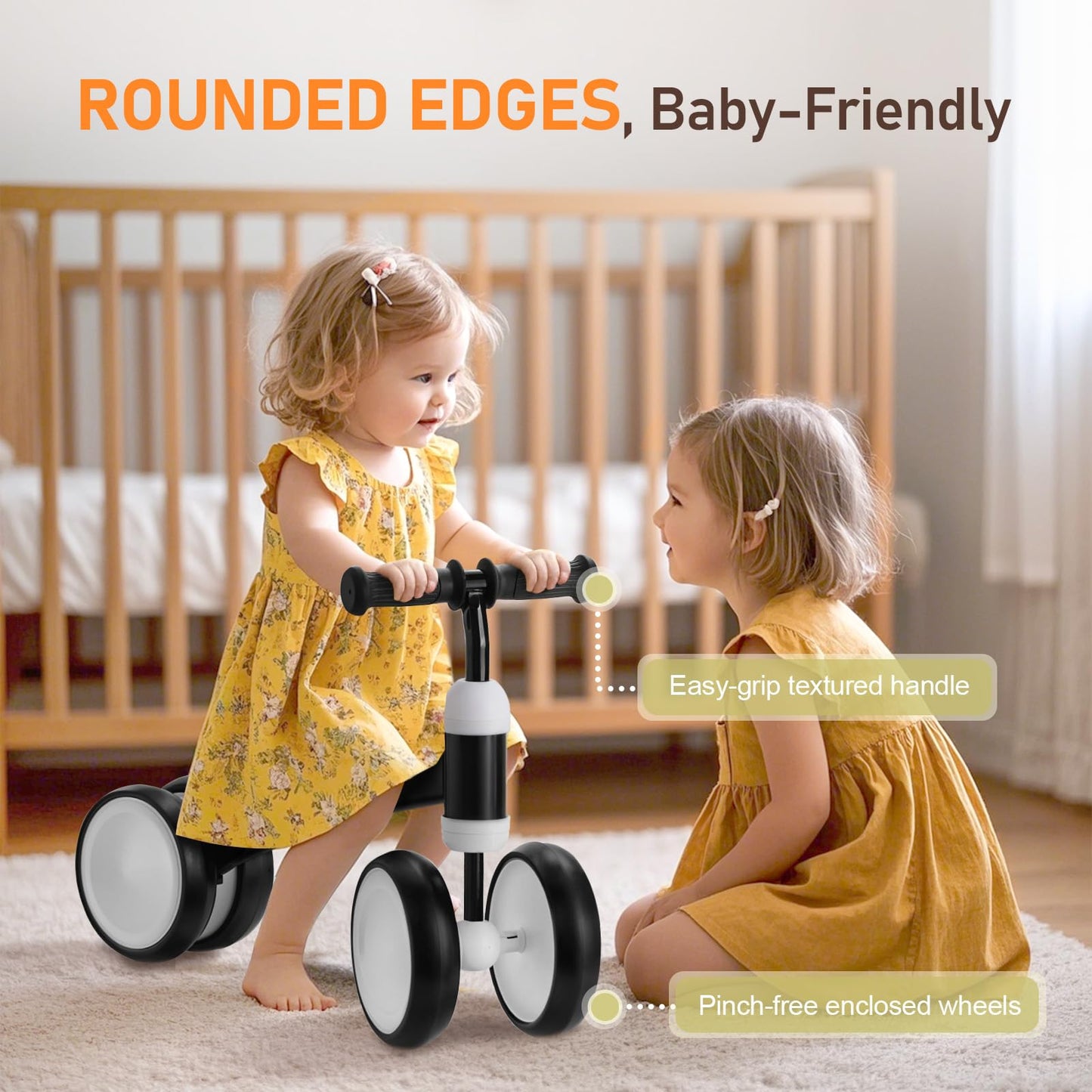 Baby Balance Bike For 1 Year Old Boys Girls, First Birthday Gift, 12-24 Months Toddler Bike, Toddler Balance Bike With 4 Silent