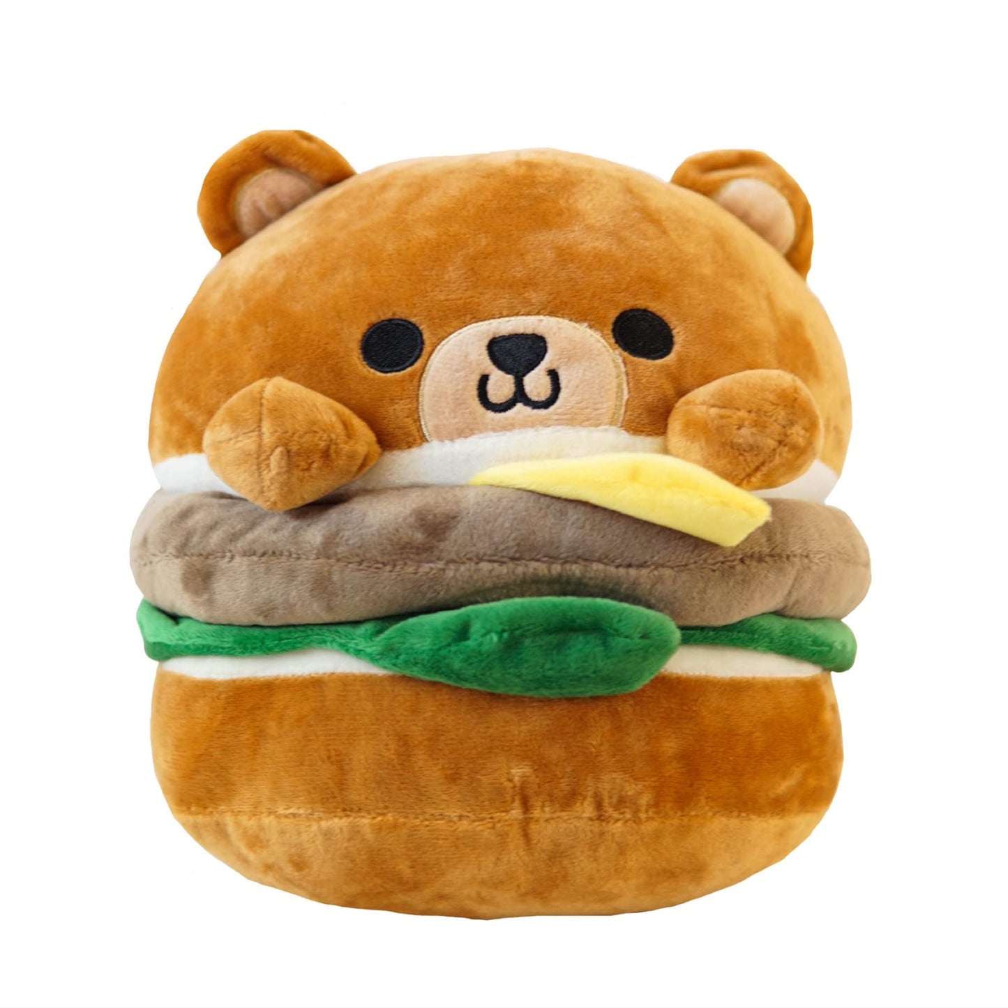 Hamburger Bear Plush 8 Inches Soft Cute Design Cheese Burger For Decoration Food Party Gift