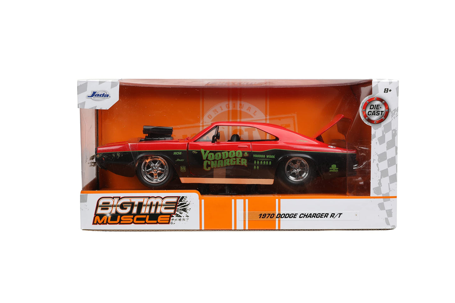 Big Time Muscle 1:24 1970 Dodge Charger Rt Voodoo Die-Cast Car, Toys For Kids And Adults