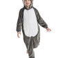 Acogna Onesie Kids Plush Animal Koala Costume One Piece Pajamas Girls Boys Teen Halloween Cosplay Sleepwear Gray 8-9 Years