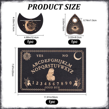 Creatcabin 3Pcs Wooden Spirit Board Kit Tarot Card Stand Holder Women Tarot Card Altar Stand Display Rack Talking Boards With Pl