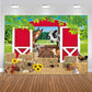 BAIFNEZ Farm Animals Backdrop Red Barn Farmhouse Barnyard Party Banner 7x5FT Country Farm Birthday Party Decorations for Kids Ba