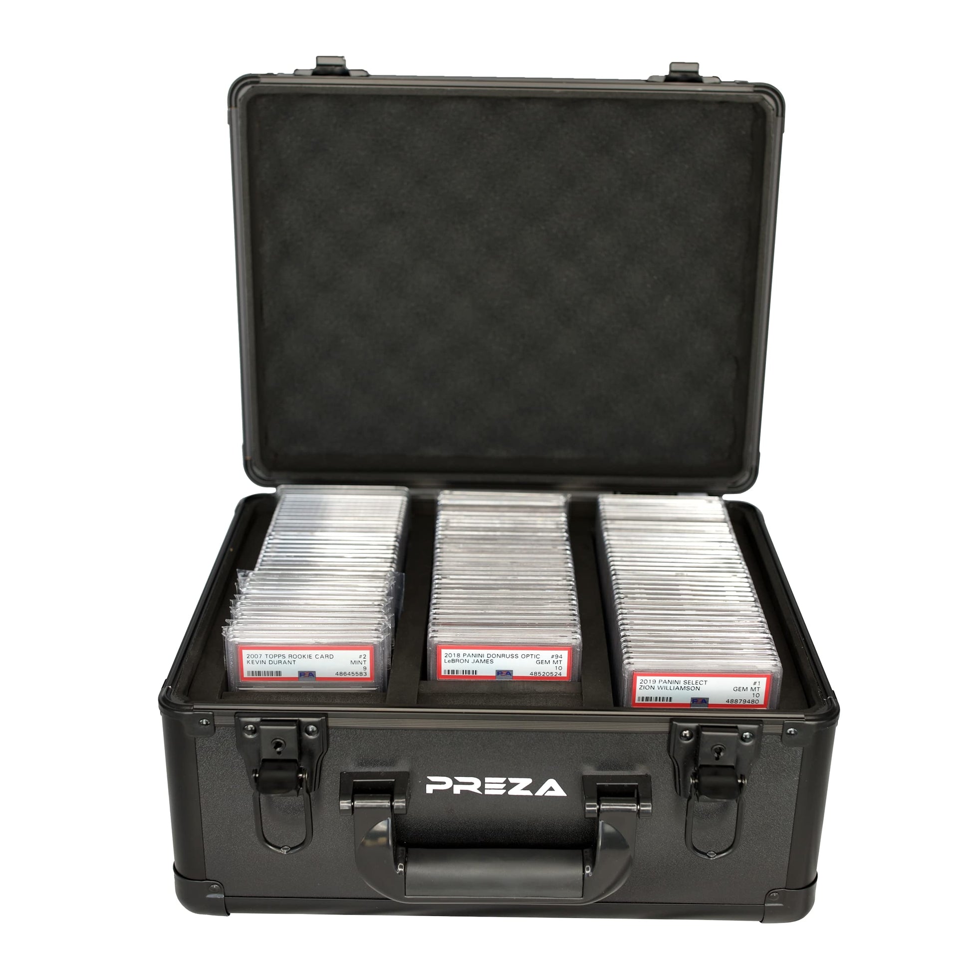 Preza Graded Card Storage Box - Premium Slab Case Storage Holder For Graded Trading Cards (Black)