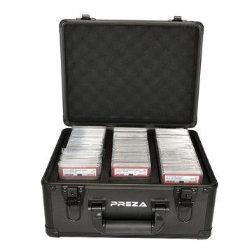 Preza Graded Card Storage Box - Premium Slab Case Storage Holder For Graded Trading Cards (Black)