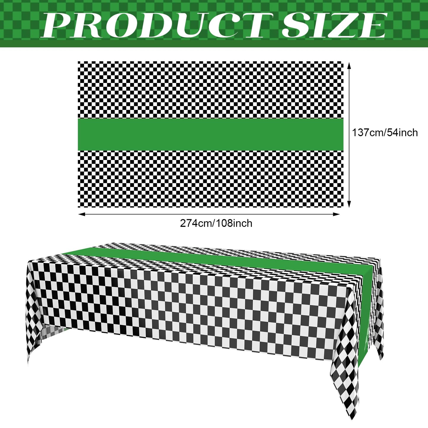 Irenare 3 Sheets Car Birthday Party Supplies Racing Party Decorations Road Tablecloth Racetrack Table Runner Table Covers for Ca
