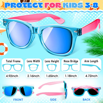 Giftinbox Valentines Kids Sunglasses Bulk, 16 Pack Kids Sunglasses Party Favor With Uv400 Protection, Neon Sunglasses For Boys Girls Goody Bag Stuffers, Beach Pool Birthday Party Favors For Kids 3-8