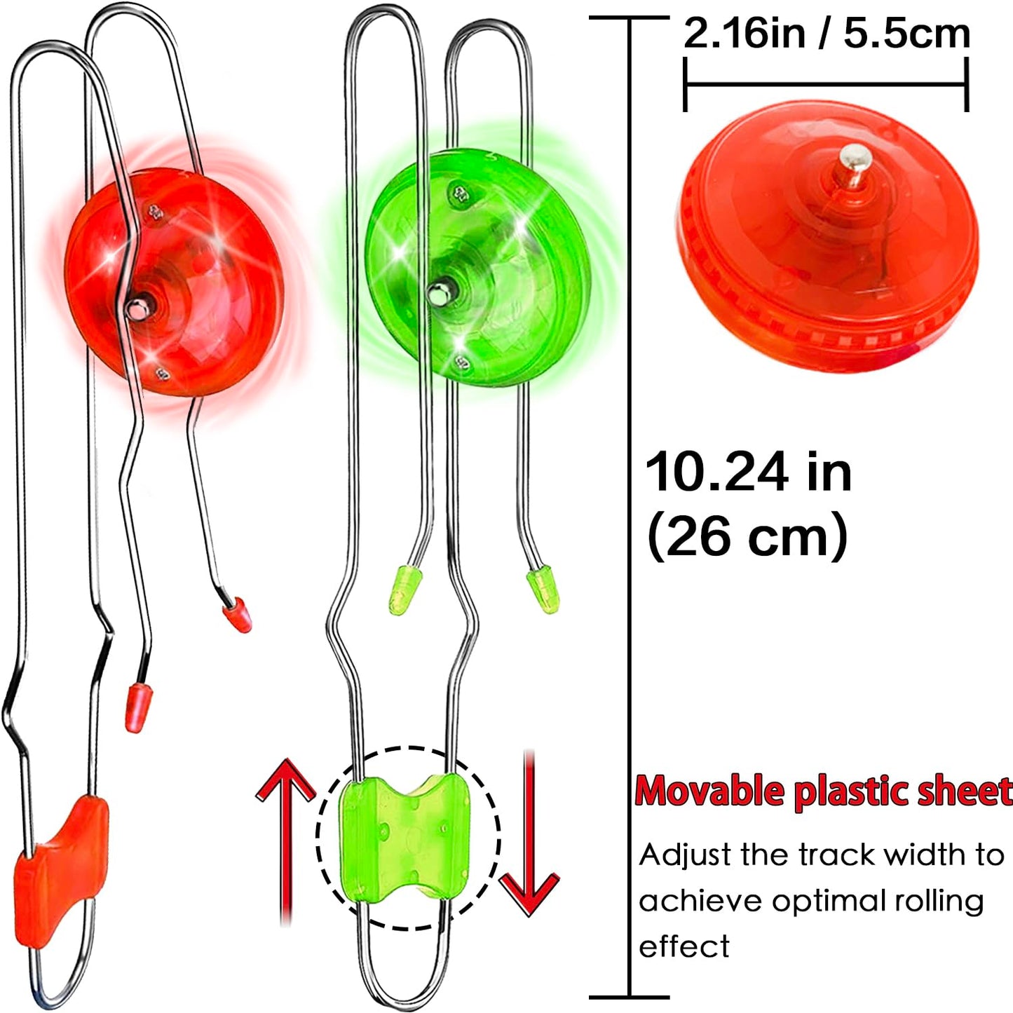Jishi 3Pcs Light Up Magnetic Gyro Wheel Toys For Kids, Stocking Stuffers For Kids Adults Christmas Glow Party Favors Nostalgia G