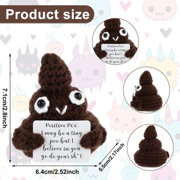 Dslsqd Mini Funny Positive Poo, 3 Inch Positive Poo Crochet Cute Wool Funny Knitted Positive Poo Doll Cheer Up Gifts For New Yea