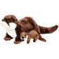 Adventure Planet Plush River Otter Toy with Baby, 12.5" Long, Original Color, Model AP-BLROT, Soft Plastic Material