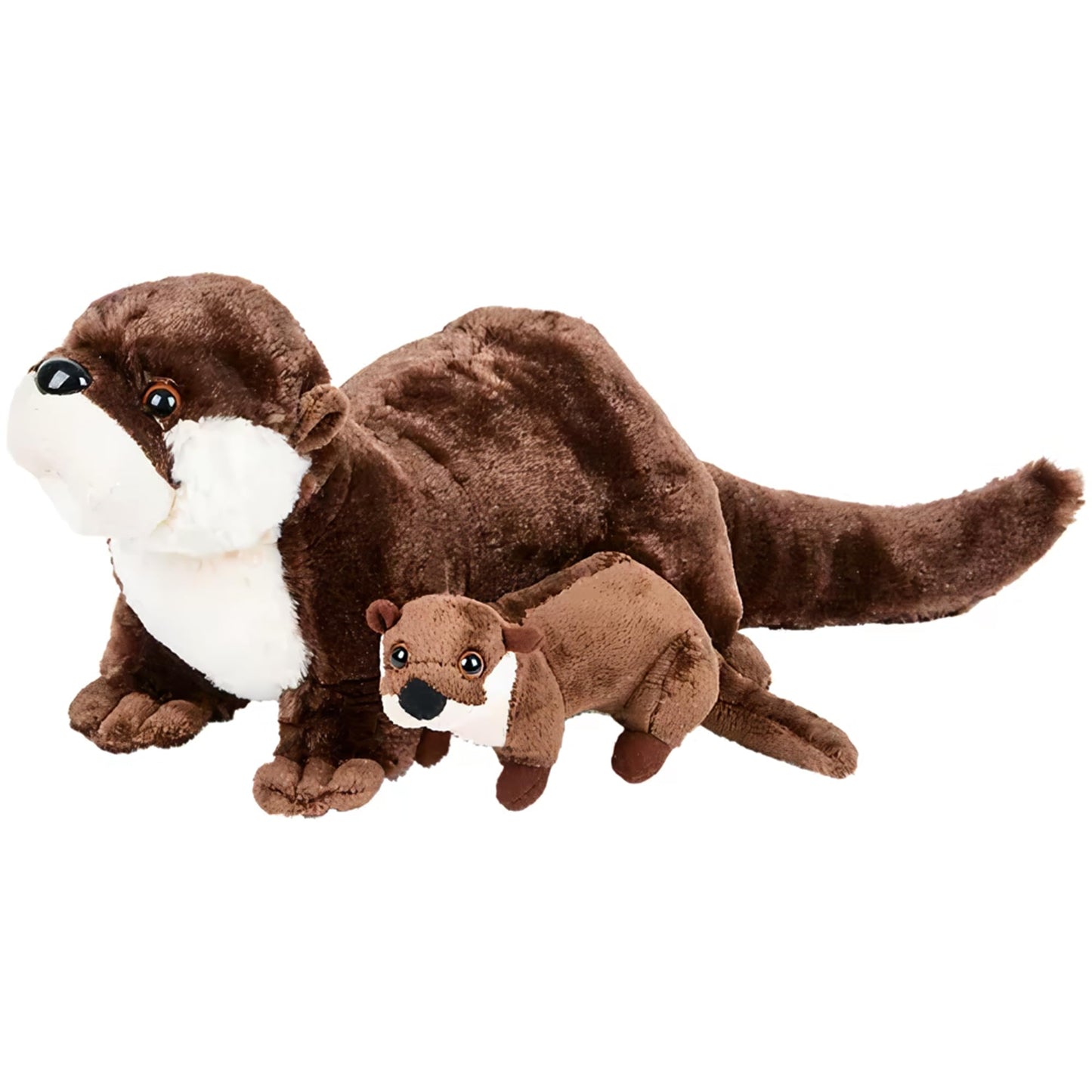 Adventure Planet Plush River Otter Toy with Baby, 12.5" Long, Original Color, Model AP-BLROT, Soft Plastic Material