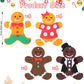 Yuxung 24 Sets Christmas Craft Kits for Kids DIY Gingerbread Man Necklace Crafts Kit Xmas Foam Crafts for Kids Christmas Holiday