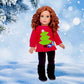 Christmas Sweater - 3 Piece Outfit - Clothes Fits 18 Inch Doll - Red Sweater, Black Pants And Boots. (Doll Not Included)