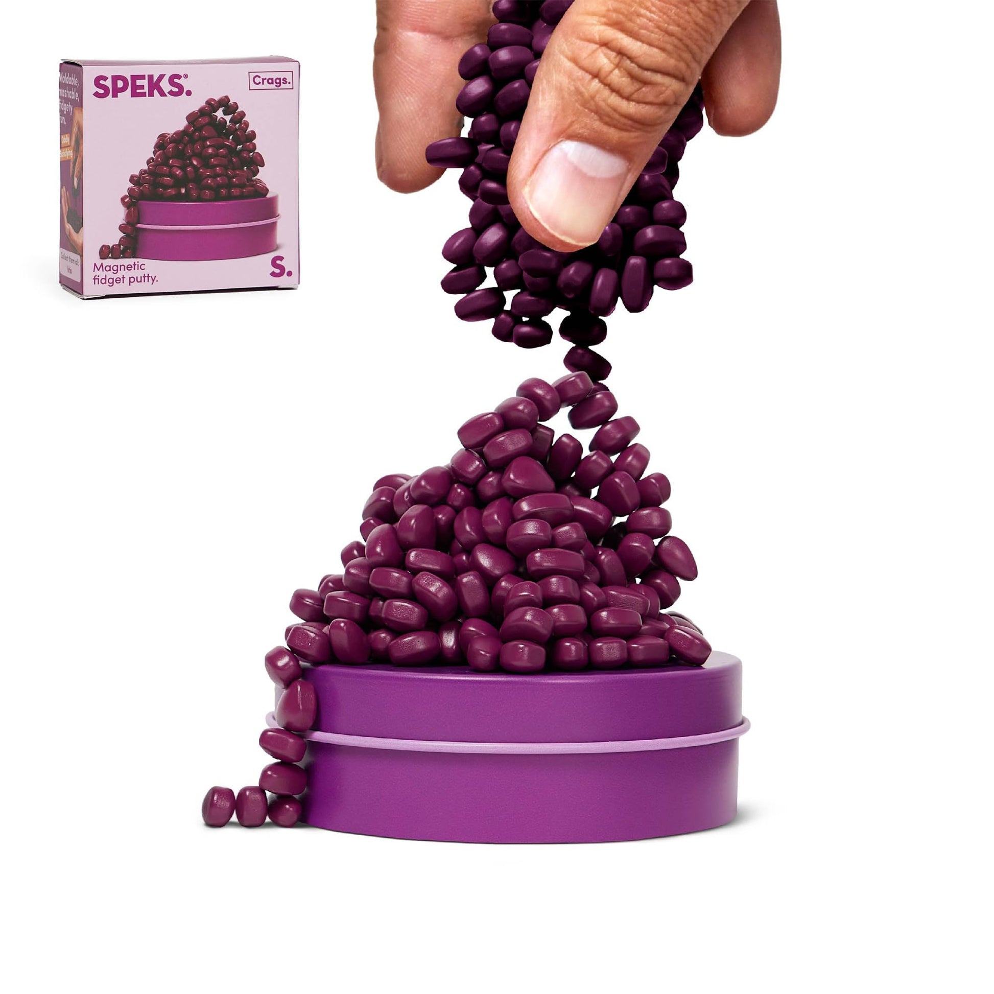 Speks Crags Ferrite Putty, 150+ Ferrite Stones In A Tin, Fidget Toy For Adults & Teens 14+, Desk Toy For Office, Christmas Gift, Holiday Stocking Stuffer, Stress Relief Present | Matte Iris, Small