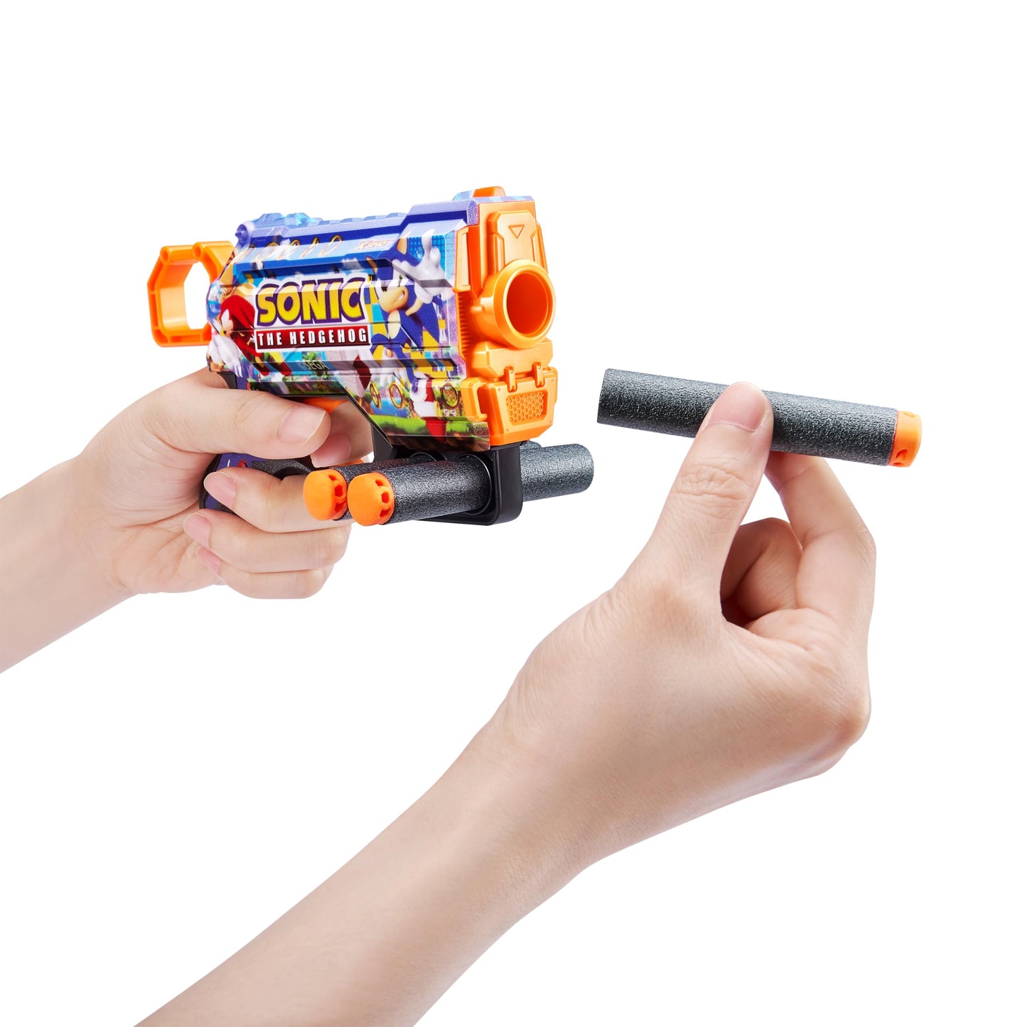 X-Shot Skins Menace - Sonic Mega (2 Pack + 16 Darts) By Zuru, X-Shot, Easy Reload, Air Pocket Dart Technology, Toy Foam Dart Blaster For Kids, Teens, Adults, Frustration Free Packaging